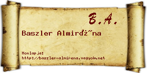 Baszler Almiréna névjegykártya
